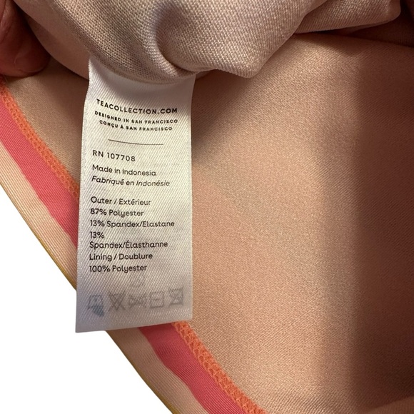 Tea Collection | Girl Orange Berry Purple Striped Tankini 2pec Swim Set Size 6 - Picture 3 of 11